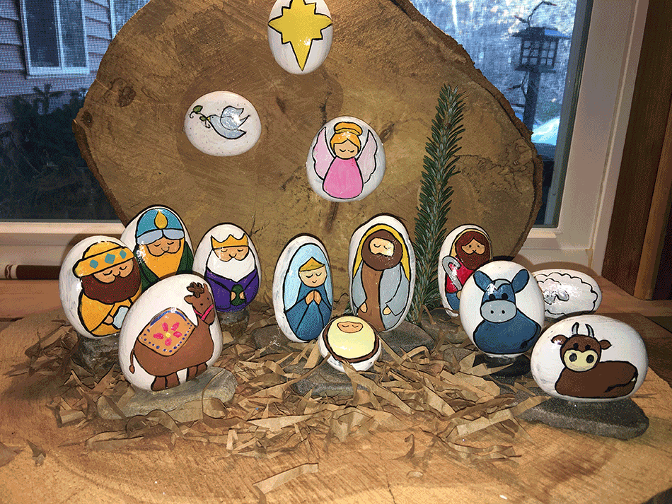 presepe sassi dipinti